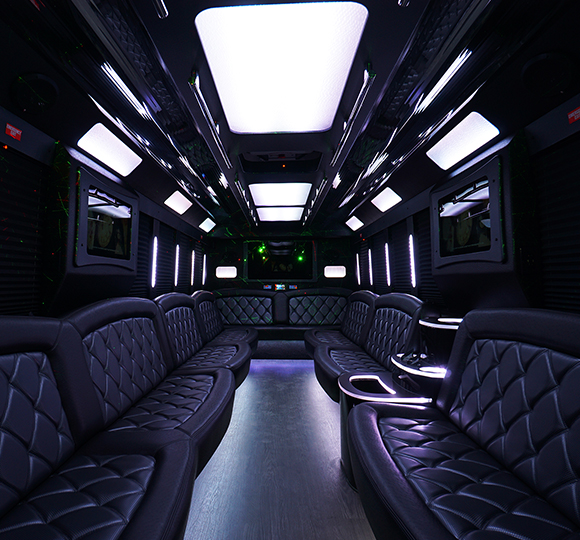 leather seats on bus